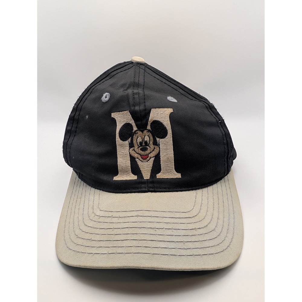 Disney Snapback Hat Adult OSFA Black Fair Vintage Mickey Mouse M Cap Retro
